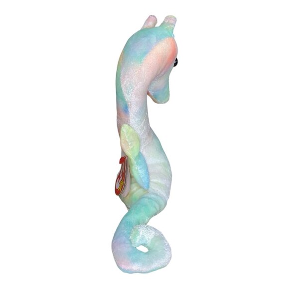Ty Beanie Baby "Neon" Seahorse Plush Toy - Pastel Tie-Dye Colors - 1999 Release - Picture 3 of 9